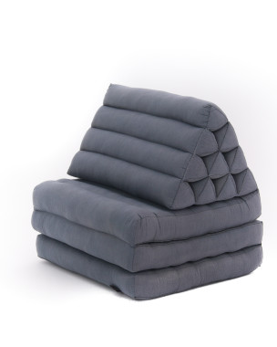 Leewadee 3-Fold Mat with Triangle Cushion – Comfortable TV Pillow, Foldable Mattress with Cushion Made of Eco-Friendly Kapok, 67 x 21 inches, anthracite