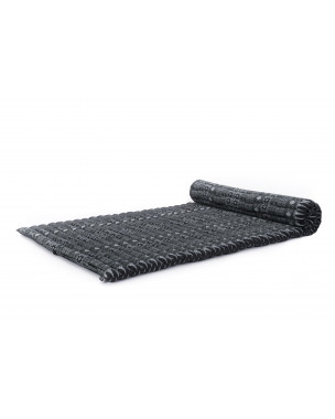 Leewadee Rollable Floor Mat L – Comfortable and Rollable Thai Mattress, Soft Massage Mat Filled with Kapok, Perfect to Use as a Sleeping Mat 75 x 39 inches, Black
