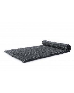 Leewadee Faltbare Bodenmatratze - Japanischer Rollbarer Futon - Tatami Faltmatte - Gästebett - Camping Matratze - Thai Massage Matte, Kapok Füllung, 190 x 100 cm, Schwarz