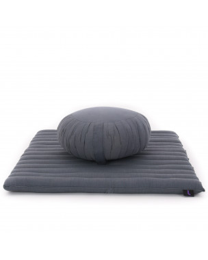 Leewadee set per meditare: tappeto per yoga Zabuton e cuscino per meditazione Zafu, materassino tailandese in kapok fatto a mano, Antracite