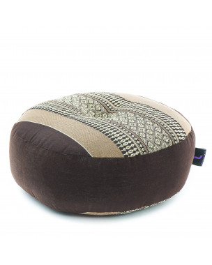Leewadee Zafu Pillow – Round Meditation Cushion for Yoga Exercises, Small Floor Pillow Filled with Eco-Friendly Kapok, 12 x 5 inches, brown