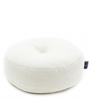 Leewadee Zafu Pillow – Round Meditation Cushion for Yoga Exercises, Small Floor Pillow Filled with Eco-Friendly Kapok, 12 x 5 inches, ecru