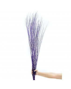 Leewadee Natural Grass Stems – Loose and Colored Decorative Branches for Vases, Carefully Dried Rattan Twigs for Home Decoration, 47 inches, lavender
