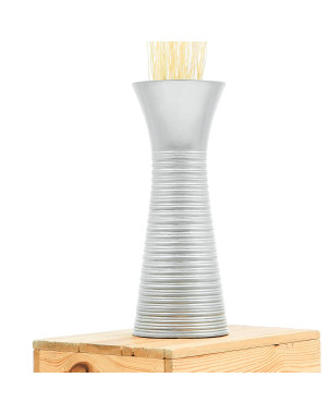 Leewadee Vase à poser au sol - Vase à poser au sol pour branches décoratives, vase haut design en bois de manguier, 36 cm, Argentin