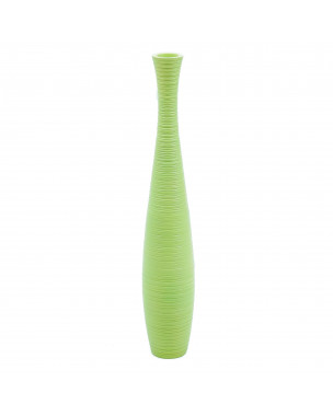 Leewadee Grande Vaso Da Terra: Alto Vaso Stile Boho In Legno Di Mango Per Rami Di Pampa, 70 cm, Verde