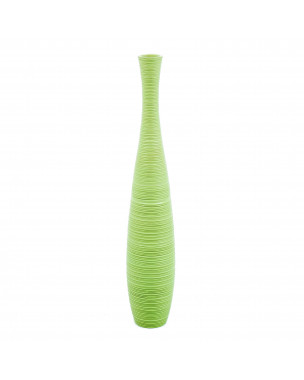 Leewadee Große Deko Bodenvase Für Dekozweige, Hohe Standvase Für Pampasgras, Design Holzvase, 90 cm, Grün