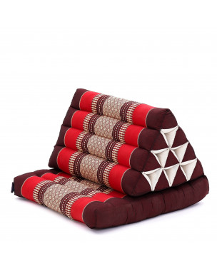 Leewadee 1-Fold Mat with Triangle Cushion – Comfortable TV Pillow, Foldable Mattress with Cushion Made of Kapok, 30 x 20 inches, Red