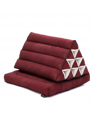 Leewadee 1-Fold Mat with Triangle Cushion – Comfortable TV Pillow, Foldable Mattress with Cushion Made of Eco-Friendly Kapok, 30 x 20 inches, red