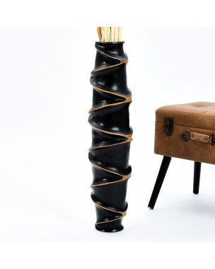 Leewadee Large Floor Vase – Handmade Flower Holder Made of Wood, Sophisticated Vessel for Decorative Branches and Dried Flowers, 28 inches, black