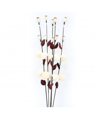 Leewadee ramo de flores secas – 5 ramas con flores secas decorativas, ramo para la decoración del hogar y la decoración interior, 86 cm, Color Natural