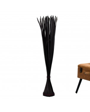 Leewadee Feuilles de palme - Feuille de palme séchée déco autoportant, bouquet de palme séché et coloré, 120 cm, Noir Marron