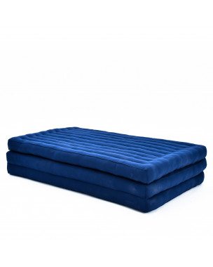 Leewadee Trifold Mattress XL – Comfortable Thai Massage Pad, Foldable Relaxation Floor Mattress Filled with Eco-Friendly Kapok, Perfect to Use as a Sleeping Mat 79 x 39 inches, blue