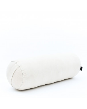 Leewadee grande yoga bolster: supporto per pilates allungato, cuscino da meditazione, realizzato a mano in kapok naturale, 60 x 25 x 25 cm, écru