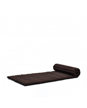 Leewadee Rollable Floor Mat M – Comfortable and Rollable Thai Mattress, Soft Massage Mat Filled with Eco-Friendly Kapok, Perfect to Use as a Sleeping Mat 75 x 28 inches, brown