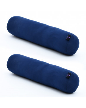 Leewadee Yoga Bolster Set – 2 Shape-Retaining Neck Rolls, Tube Pillows for Comfortable Reading, Made of Kapok, 20 x 6 x 6 inches, blue