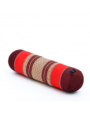 Leewadee yoga bolster piccolo: supporto per pilates allungato e cuscino da meditazione, realizzato a mano in kapok naturale, 50 x 15 x 15 cm, Rosso