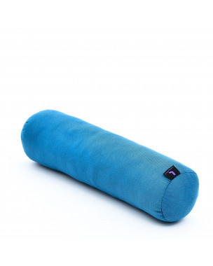 Leewadee Yoga Roll - Petit rouleau de kapok yoga fait à la main, rouleau de kapok pilates rembourré, 50 x 15 x 15 cm, Bleu Clair