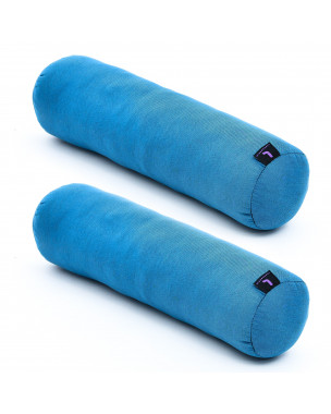 Leewadee Yoga Bolster Set – 2 Shape-Retaining Neck Rolls, Tube Pillows for Comfortable Reading, Made of Kapok, 20 x 6 x 6 inches, light blue