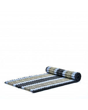 Leewadee - Foldable Floor Mattress - Japanese Roll Up Futon -Trifold Tatami Mat- Guest Floor Bed - Camping Mattress - Thai Massage Mat, Kapok Filled, 75 x 39 inches, Blue