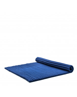 Leewadee Rollable Floor Mat XL – Comfortable and Rollable Thai Mattress, Large Massage Mat Filled with Eco-Friendly Kapok, Perfect to Use as a Sleeping Mat 75 x 57 inches, blue
