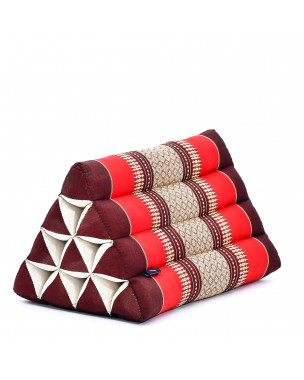 Leewadee Triangle Cushion – Comfortable Backrest for TV or Reading, Incline Pillow for Relaxing Made of Kapok, 20 x 13 x 13 inches, Red