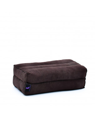 Leewadee Yoga Block – Floor Cushion for Yoga Practice, Meditation Seat Cushion for Workouts Filled with Eco-Friendly Kapok, 14 x 7 x 5 inches, brown