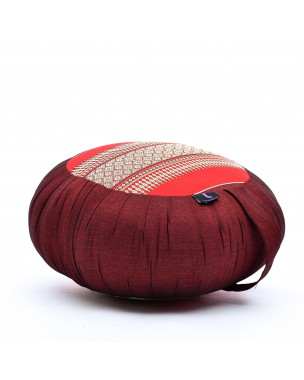 Leewadee Zafu Yoga Pillow – Round Meditation Cushion for Yoga Exercises, Light Floor Pillow Filled with Kapok, 36 x 20 cm, Red