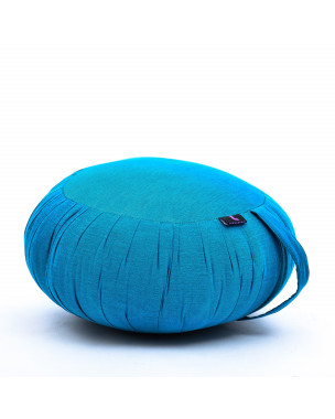Leewadee Zafu Yoga Pillow – Round Meditation Cushion for Yoga Exercises, Light Floor Pillow Filled with Eco-Friendly Kapok, 14 x 8 inches, light blue