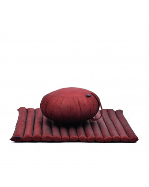 Leewadee Set de méditation - Set de méditation en kapok, coussin et tapis de méditation Zafu et Zabuton, Rouge