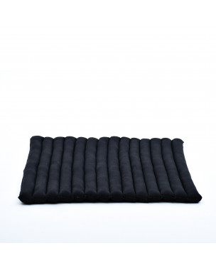 Leewadee Zabuton - Tapis Zabuton traditionnel enroulable et fait à la main, yoga mat épais rembourré en kapok, 70 x 70 cm, Noir