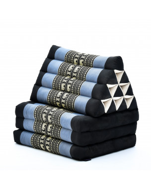 Leewadee 3-Fold Mat with Triangle Cushion – Comfortable TV Pillow, Foldable Mattress with Cushion Made of Eco-Friendly Kapok, 67 x 21 inches, blue