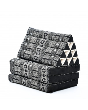 Leewadee 3-Fold Mat with Triangle Cushion – Comfortable TV Pillow, Foldable Mattress with Cushion Made of Eco-Friendly Kapok, 67 x 21 inches, anthracite black