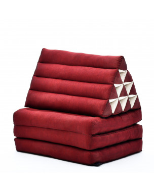Leewadee 3-Fold Mat with Triangle Cushion – Comfortable TV Pillow, Foldable Mattress with Cushion Made of Eco-Friendly Kapok, 67 x 21 inches, red