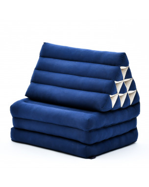 Leewadee 3-Fold Mat with Triangle Cushion – Comfortable TV Pillow, Foldable Mattress with Cushion Made of Eco-Friendly Kapok, 67 x 21 inches, blue