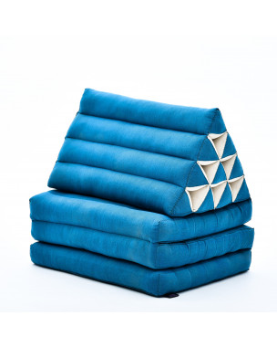 Leewadee 3-Fold Mat with Triangle Cushion – Comfortable TV Pillow, Foldable Mattress with Cushion Made of Eco-Friendly Kapok, 67 x 21 inches, light blue