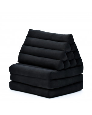 Leewadee 3-Fold Mat with Triangle Cushion – Comfortable TV Pillow, Foldable Mattress with Cushion Made of Eco-Friendly Kapok, 67 x 21 inches, black