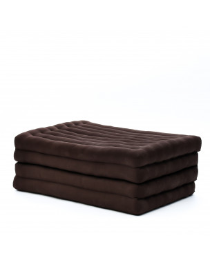 Leewadee Trifold Mattress Standard – Comfortable Thai Massage Pad, Foldable Floor Mattress Filled with Kapok, Perfect to Use as a Sleeping Mat 79 x 28 inches, Brown