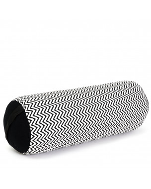 Leewadee Large Yoga Bolster – Shape-Retaining Tube Cushion for Meditation, Bolster for Stretching, Made of Eco-Friendly Kapok, 24 x 10 x 10 inches, black white