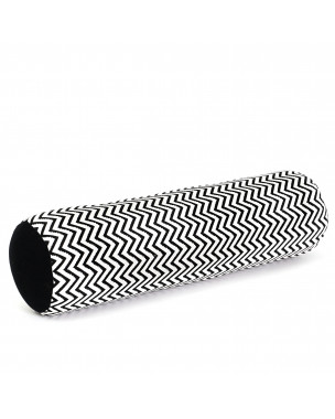 Leewadee Yoga Bolster – Shape-Retaining Cervical Neck Roll, Tube Pillow for Comfortable Reading, Made of Eco-Friendly Kapok, 20 x 6 x 6 inches, black white