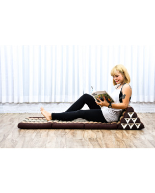 Leewadee - Comfortable Japanese Floor Mattress Used As Thai Floor Bed With Triangle Cushion, Futon Mattress Or Thai Massage Mat, 67 x 21 inches, Brown