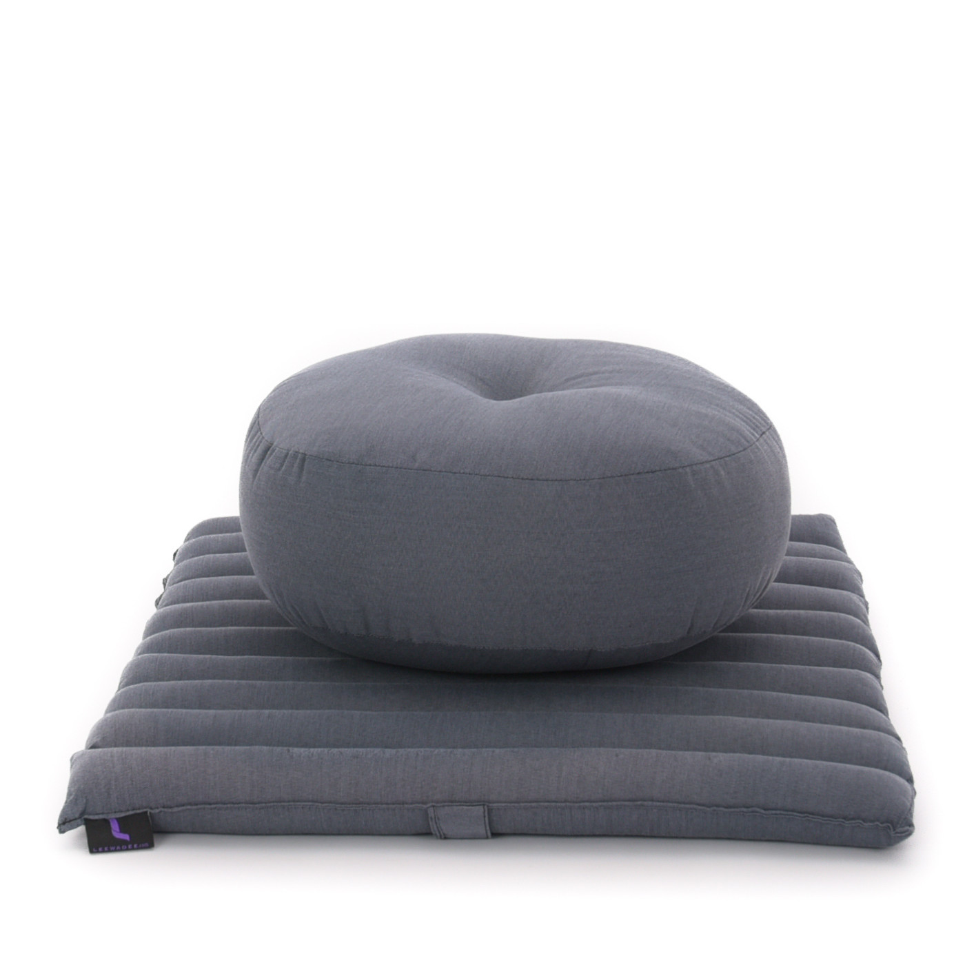 Kapok Round Zafu Pillow and Large Square Zabuton Mat for Floor Seating Eco-Friendly Organic and Natural LEEWADEE Meditation Cushion Set 