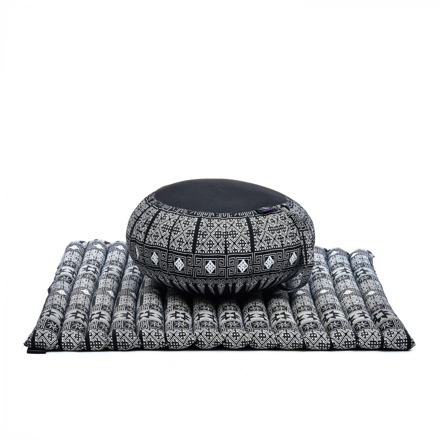 Zafu Meditationskissen rund Kapok Füllung Baumwolle schwarz Zen Yoga 