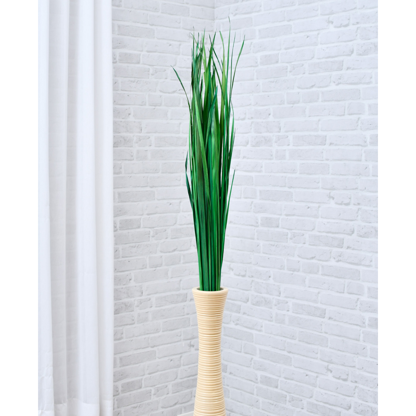 Leewadee Dried coloured palm leaf bunch for floor vases decorative grass twig bunch 120 cm Palm Leaf brown
