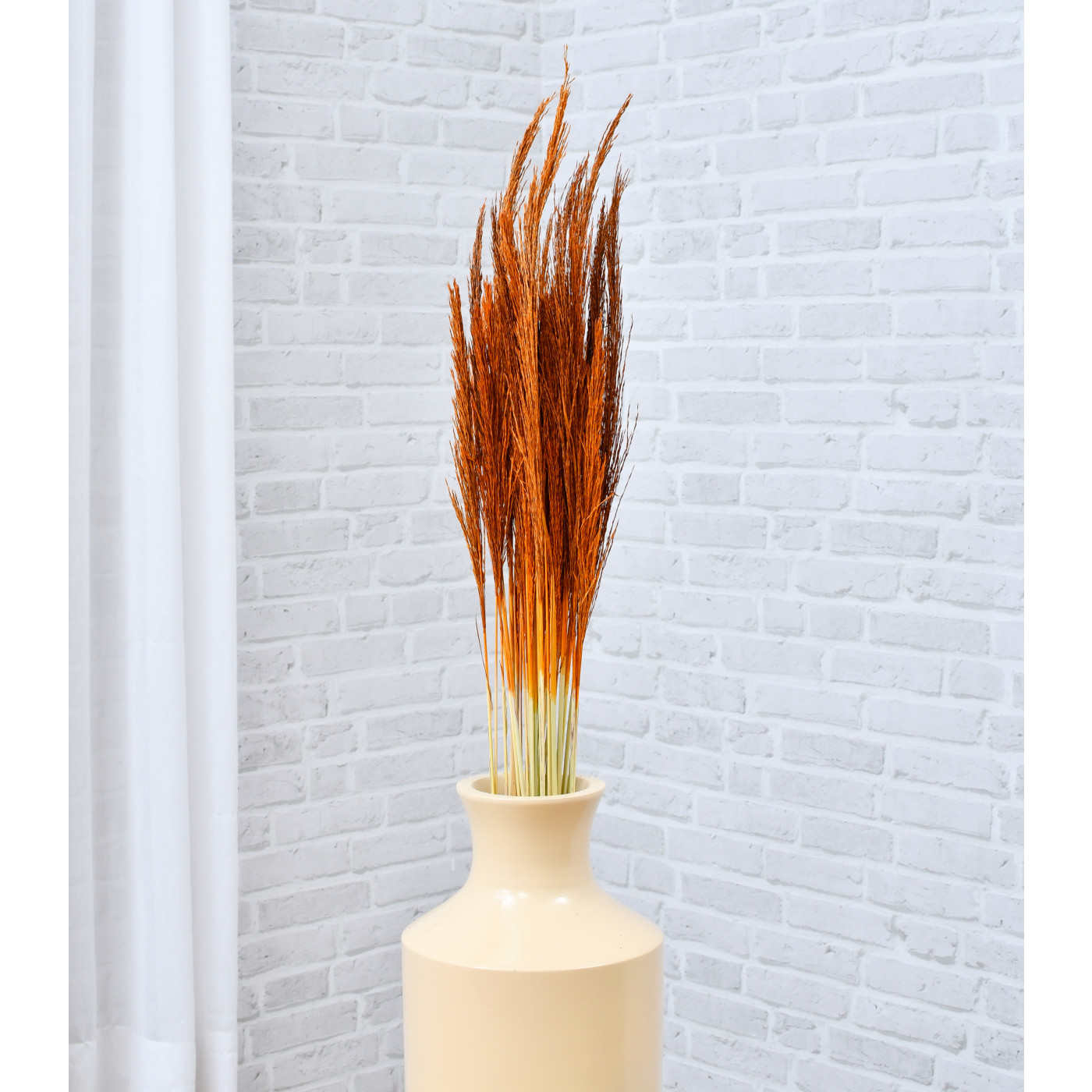 Leewadee Dried coloured palm leaf bunch for floor vases decorative grass twig bunch 120 cm Palm Leaf brown