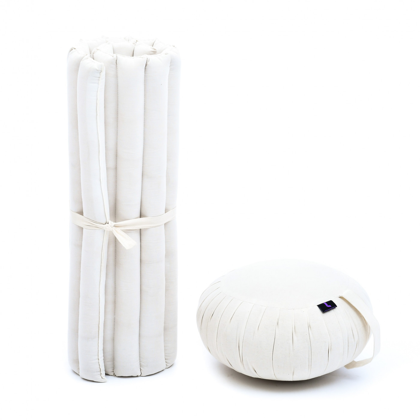 Leewadee Meditation Cushion Set – 1 Round Zafu Yoga Pillow and 1