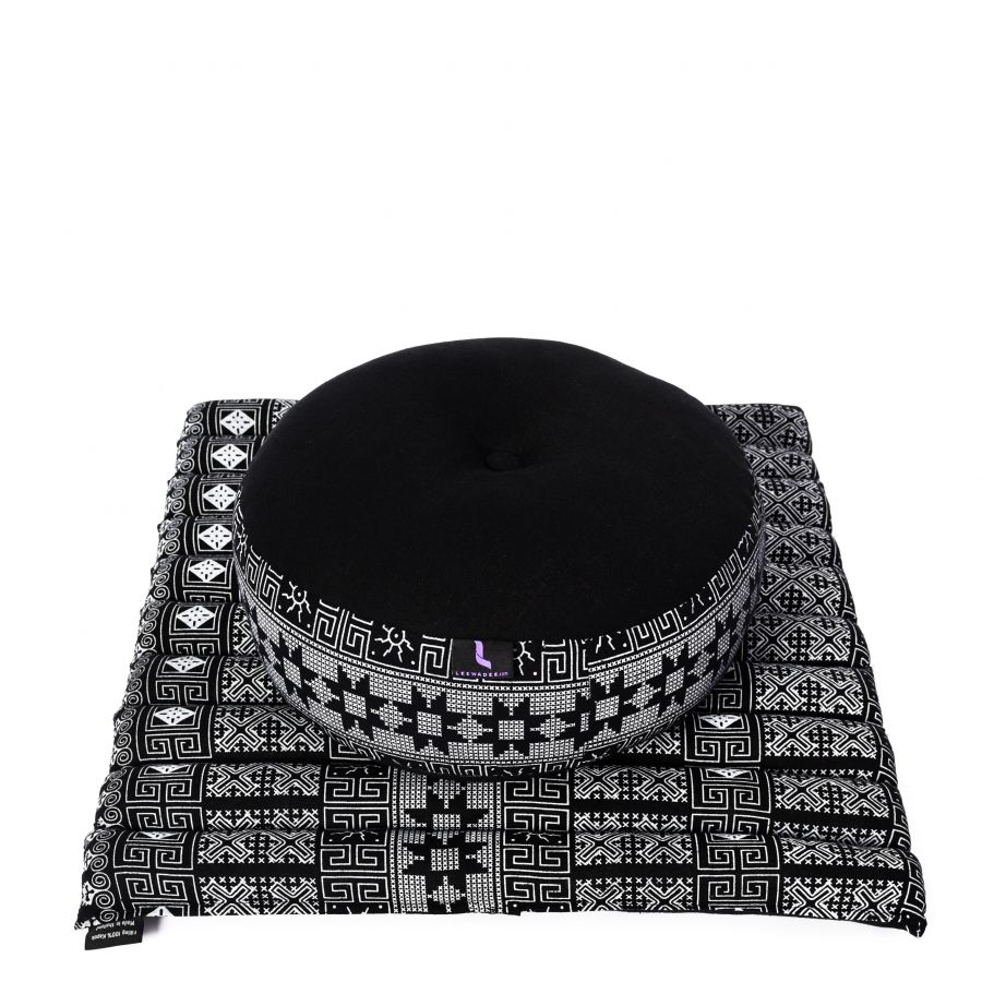 Leewadee Compact Zafu & Zabuton Meditatieset 50 X 50 cm - Klein Kapok Meditatiekussen Yoga Zen