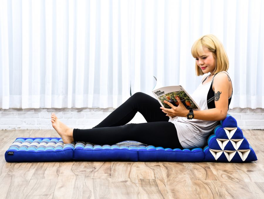 Leewadee Thais Vloerkussen 170 x 53 cm - Kapok Opvouwbaar Vloerstoel Rugleuning Lounge