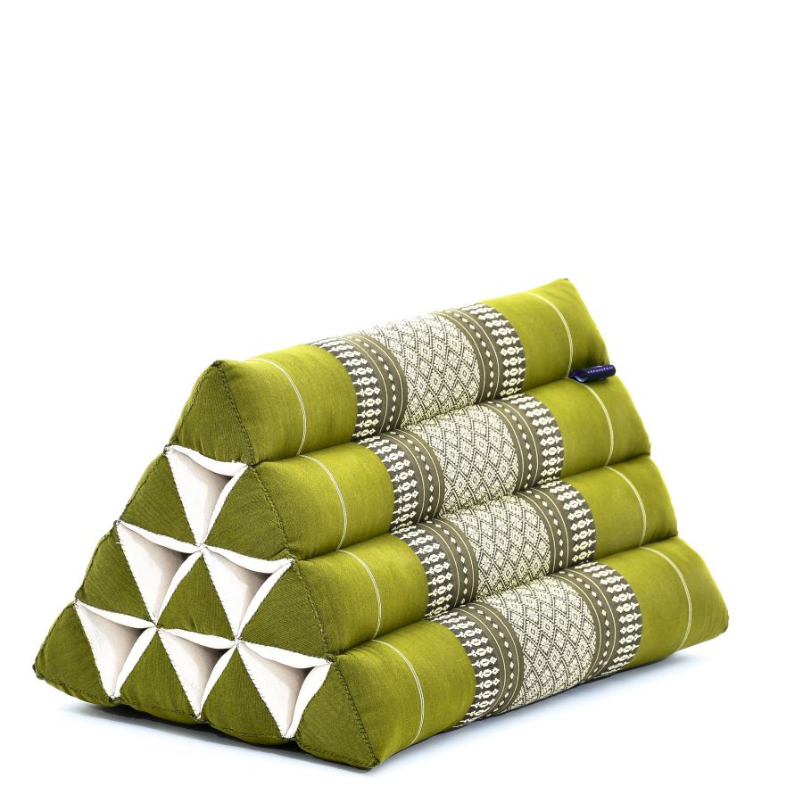 Leewadee Thais Driehoekskussen 50 x 33 x 33 cm - Stevig Kapok Rugsteun Lezen, Bed, Bank & Vloer