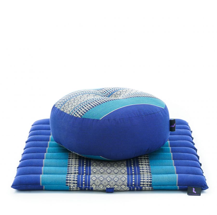 Leewadee Kompakt Zafu & Zabuton Meditationsset 50 X 50 cm - Liten Kapok Meditationsdyna Yoga Zen