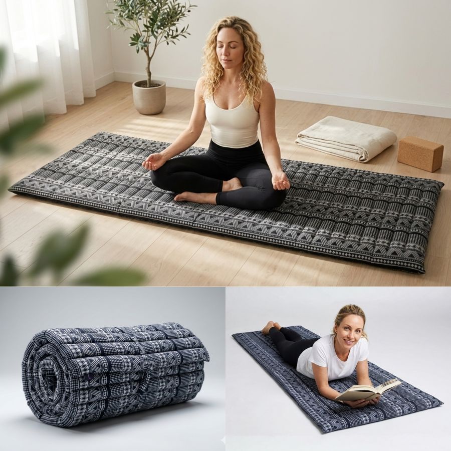 Leewadee Thairullmatta 190 X 70 cm - Kapok Golvmatta Sömn Massage Meditation Futon Alternativ